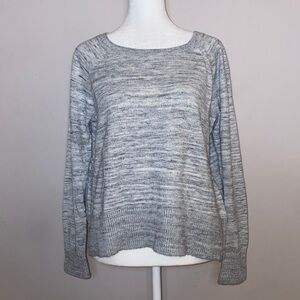 Lou & Grey Ballet Neck Sweater - Light Heathered Grey